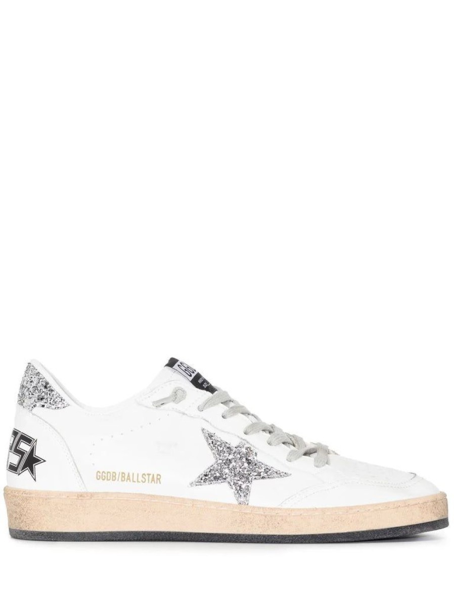 Shoes Golden Goose | Ballstar Sneaker White Silver Glitter