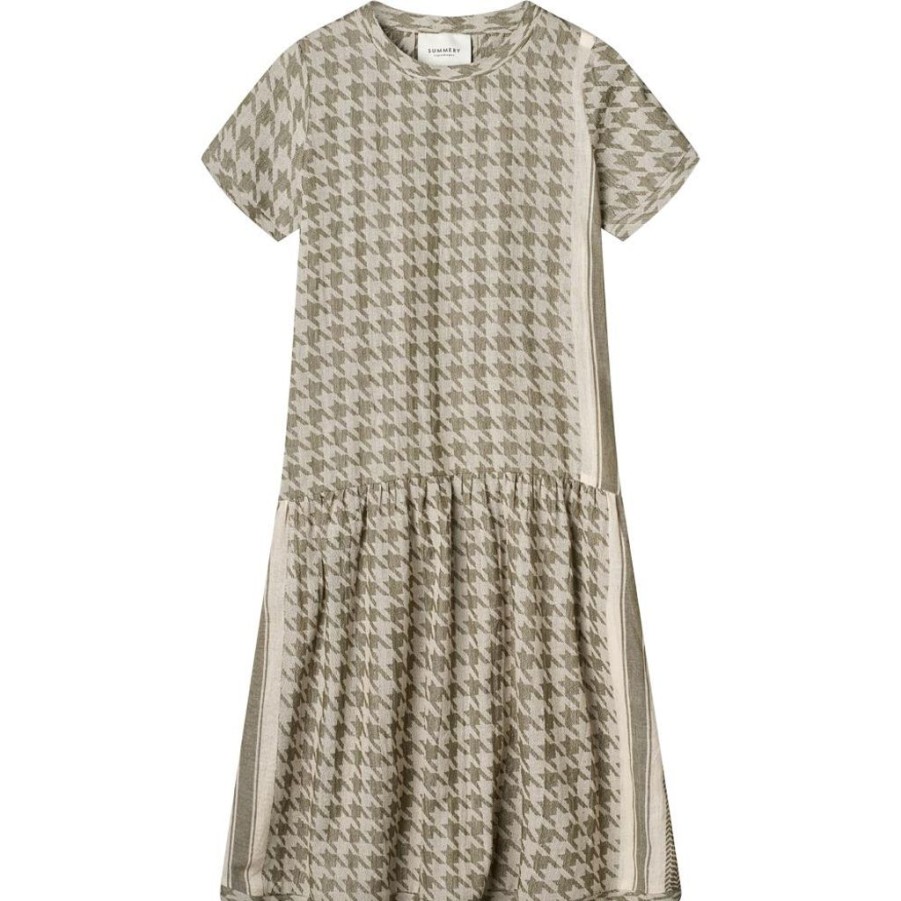 Clothing Summery Copenhagen | Josefine Short Sleeve Dress Covert Green