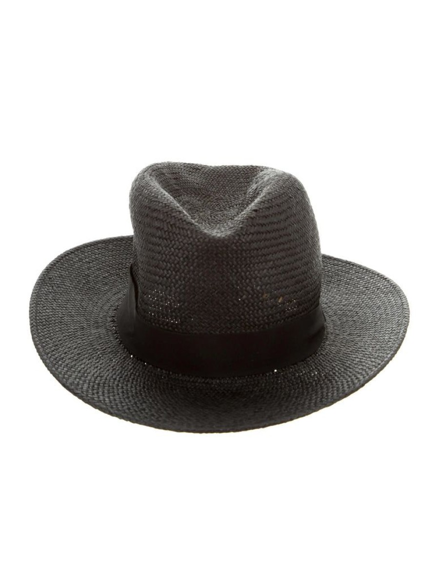 Accessories Rag & Bone | Packable Straw Fedora Black