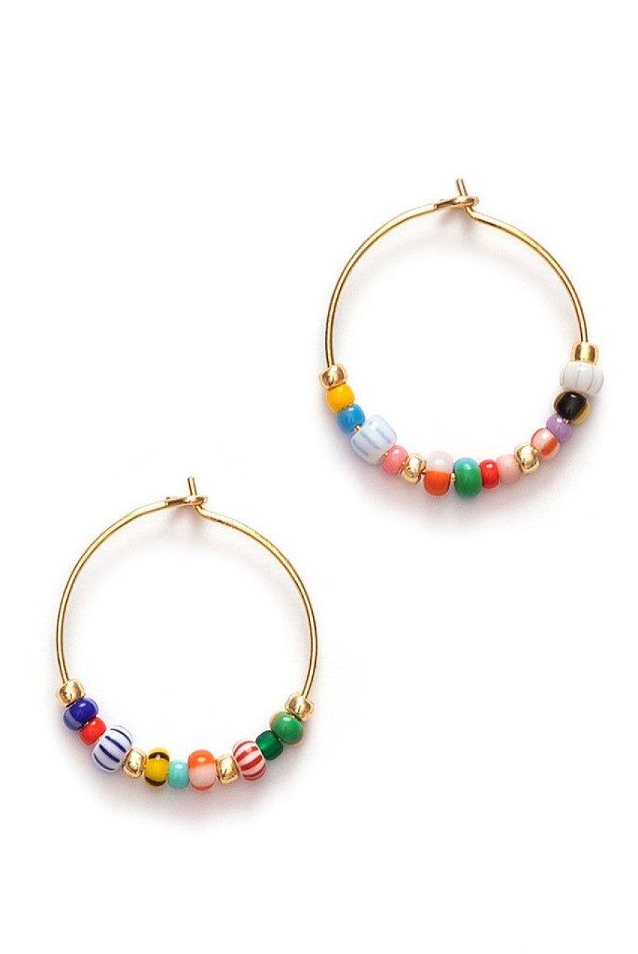 Accessories Anni Lu | Golden Alaia Hoop Earrings Multi