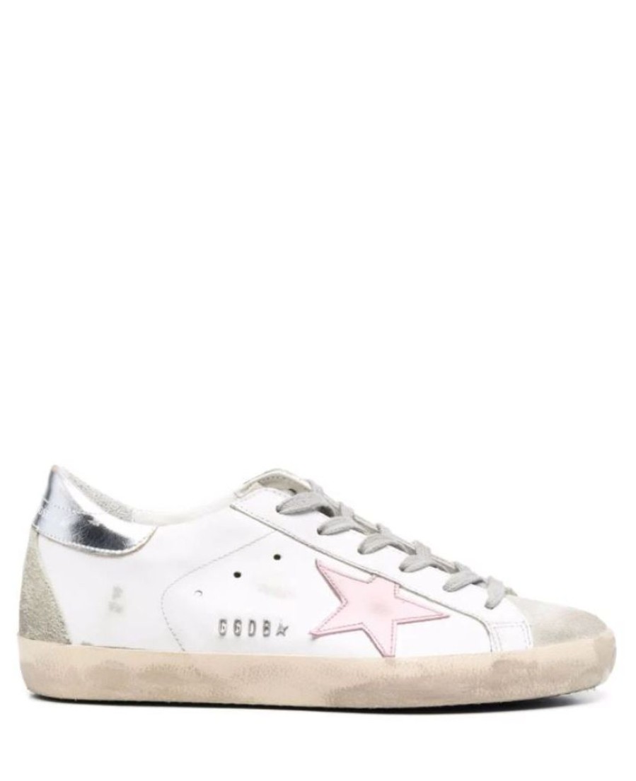 Shoes Golden Goose | Superstar Sneaker White With Baby Pink Star