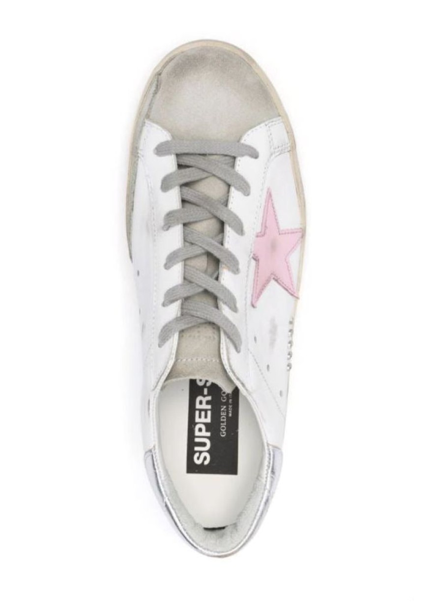 Shoes Golden Goose | Superstar Sneaker White With Baby Pink Star