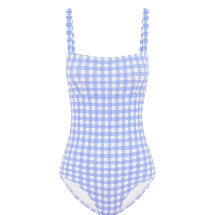 Clothing Ephemera | Sky Gingham Bandeau One Piece