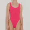 Clothing Hunza G | Square Neck Swim Hot Pink