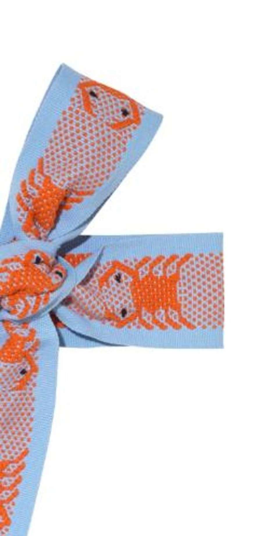 Accessories Pippa Holt Kaftans | Hand Woven Wide Baby Blue And Orange Crab Belt