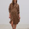 Clothing LMND | Chiara Maxi Shirt Dress Coffee