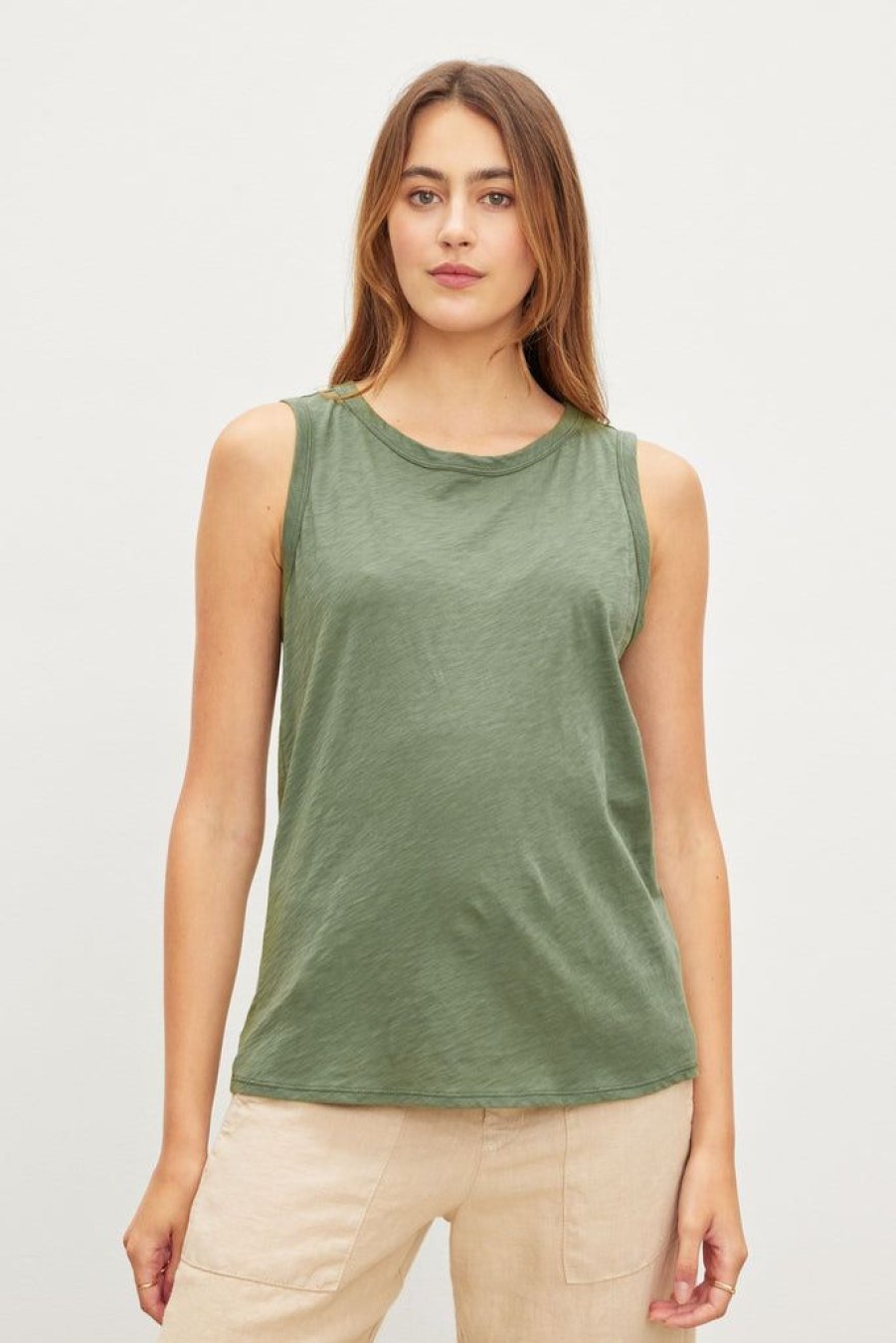 Clothing Velvet by Graham & Spencer | Taurus Tank Desert Green