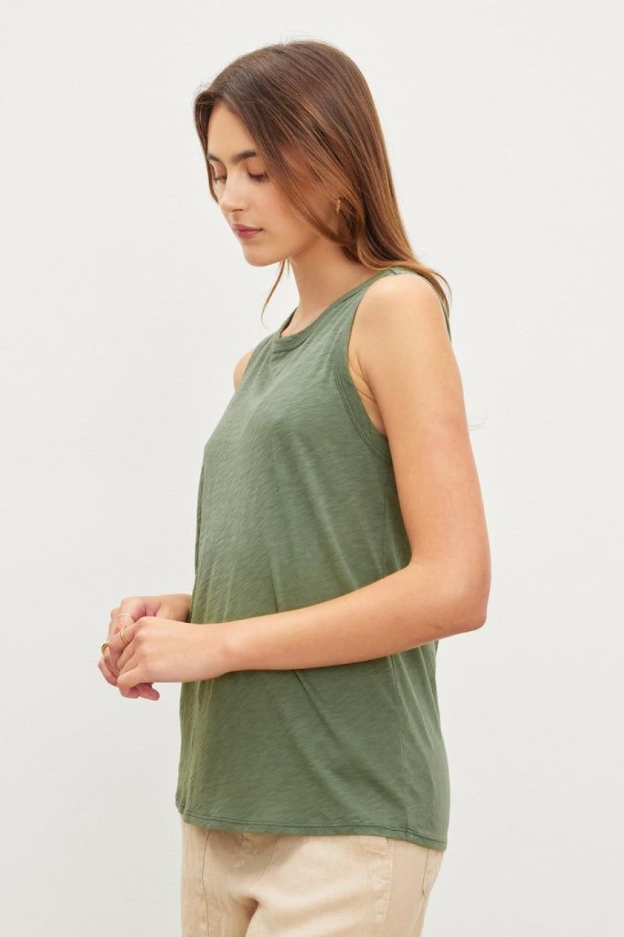 Clothing Velvet by Graham & Spencer | Taurus Tank Desert Green