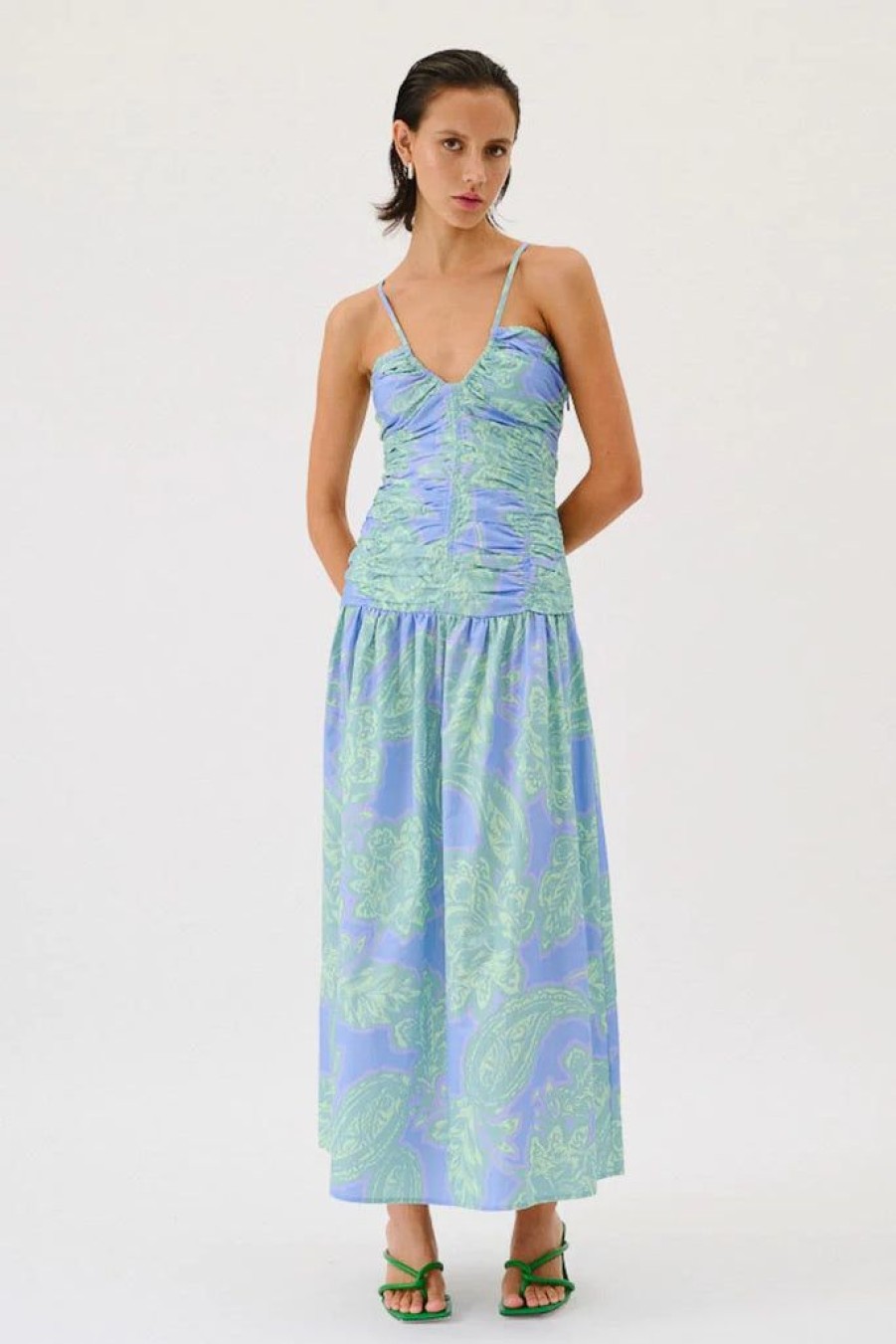 Clothing SUBOO | Jade Square Neck Sundress