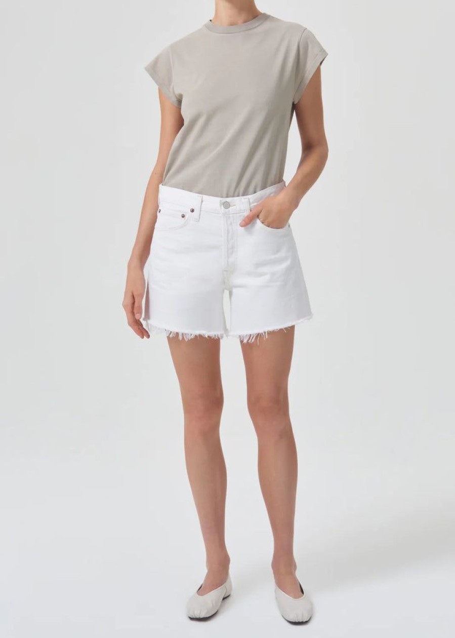 Clothing AGOLDE | Parker Long Short In Panna Cotta