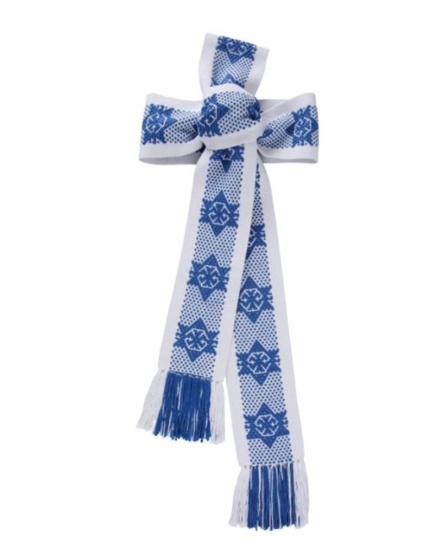 Accessories Pippa Holt Kaftans | Hand Woven Belt White With Blue Star