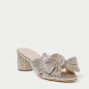 Shoes Loeffler Randall | Emilia Pleated Bow Heel Champagne Shimmer