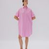 Clothing LMND | Chiara Short Sleeve Shirt Dress Bubblegum