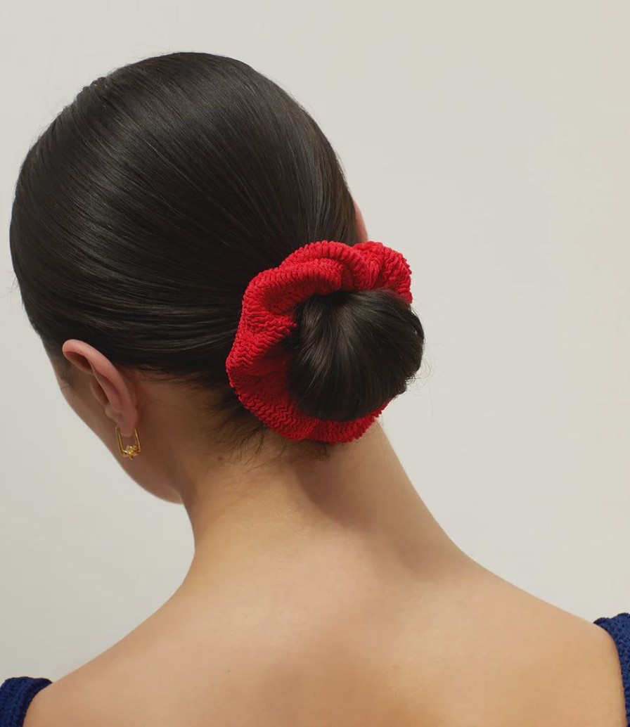 Accessories Hunza G | Crinkle Scrunchie Red