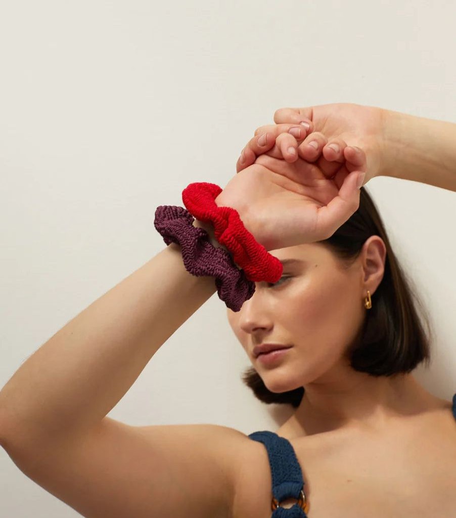 Accessories Hunza G | Crinkle Scrunchie Red