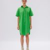 Clothing LMND | Chiara Short Sleeve Shirt Dress Verde