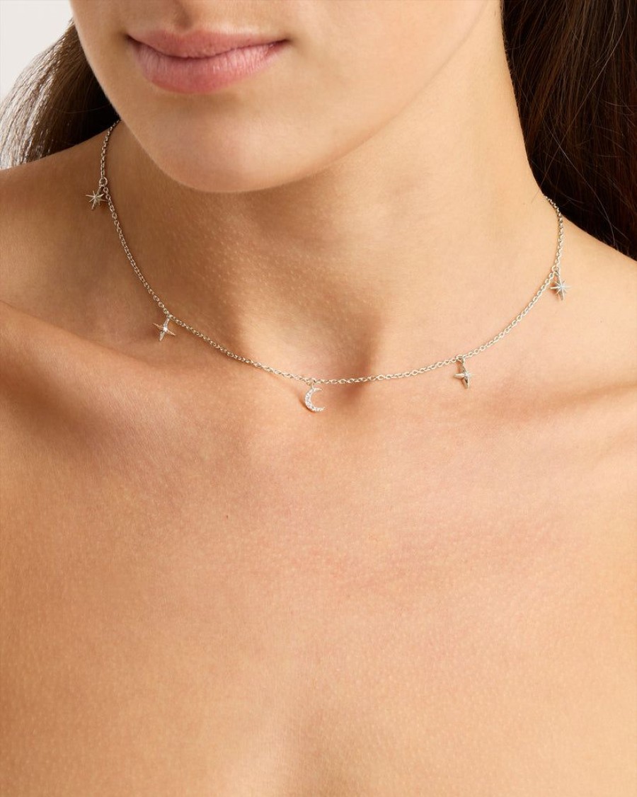 Accessories By Charlotte | To The Moon And Back Choker Silver