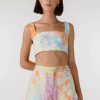 Clothing Isobel Badin | Swirly Square Embroidered Pocket Mini Skirt Tie Dye