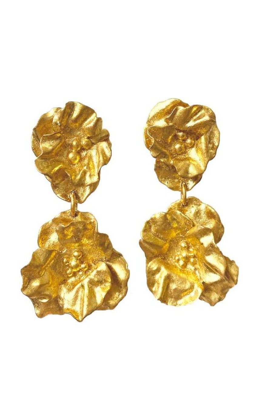 Accessories Jill Marsden | Double Bloom Earrings Gold