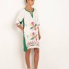 Clothing Kori | Sun Embroidered Short Dress White Green