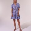 Clothing Poupette St Barth | Mini Dress Bona Blue Pensee