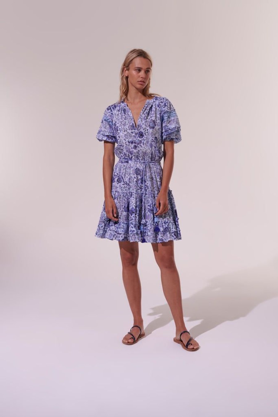 Clothing Poupette St Barth | Mini Dress Bona Blue Pensee