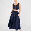 Clothing Oroton | Zip Utility Midi Skirt