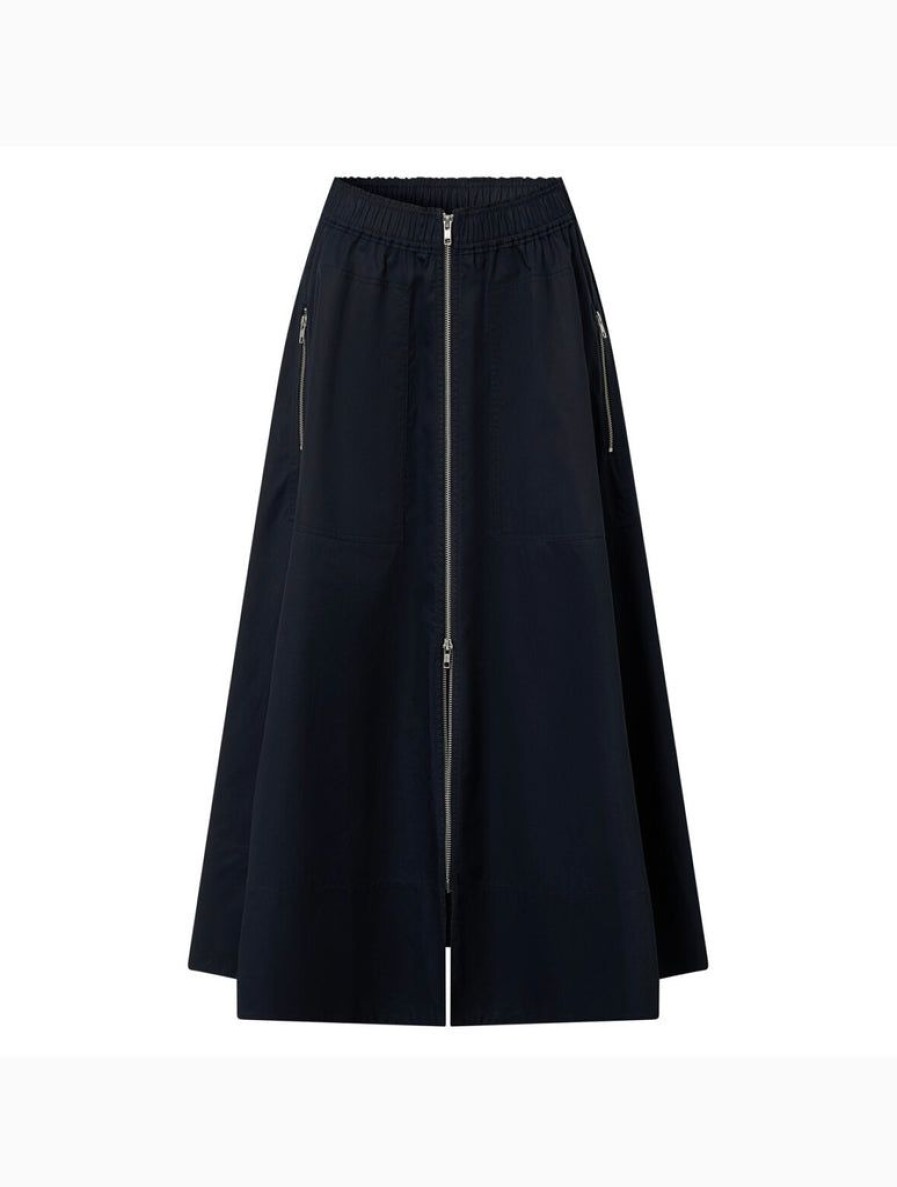 Clothing Oroton | Zip Utility Midi Skirt