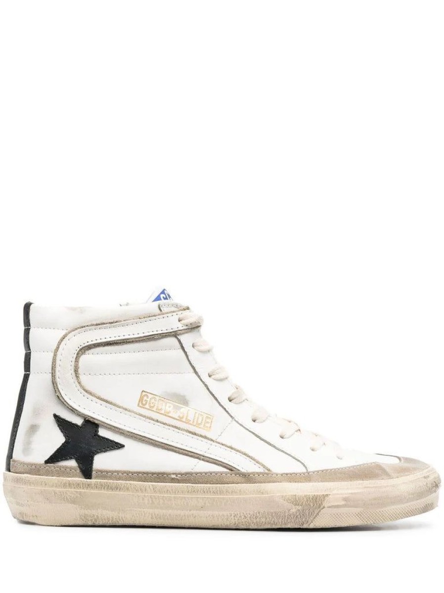 Shoes Golden Goose | Slide Sneaker White With Black Star