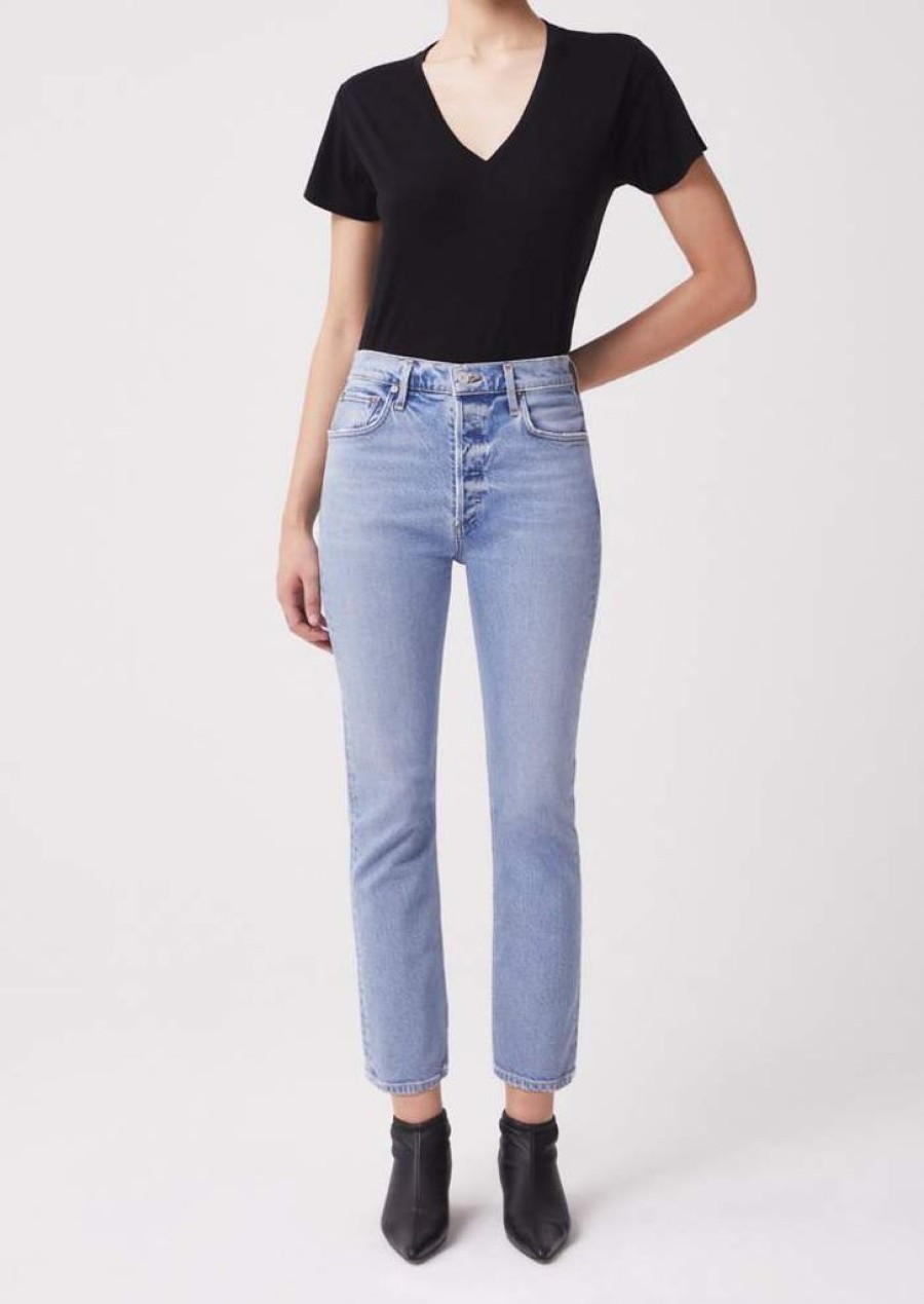 Clothing AGOLDE | Riley Crop Jean In Shiver