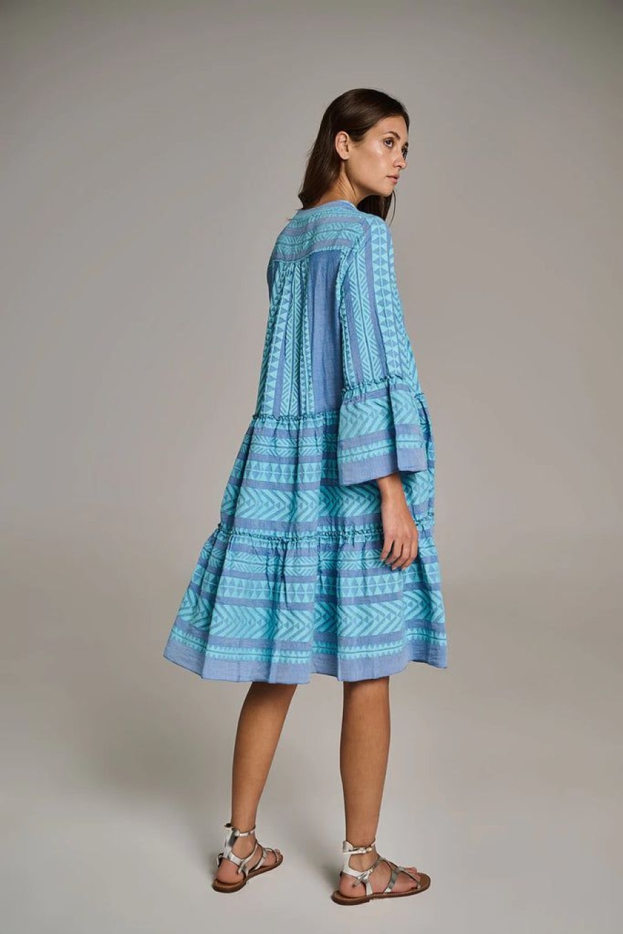 Clothing Devotion Greece | Ella Dress Midi Neon Blue On Blue