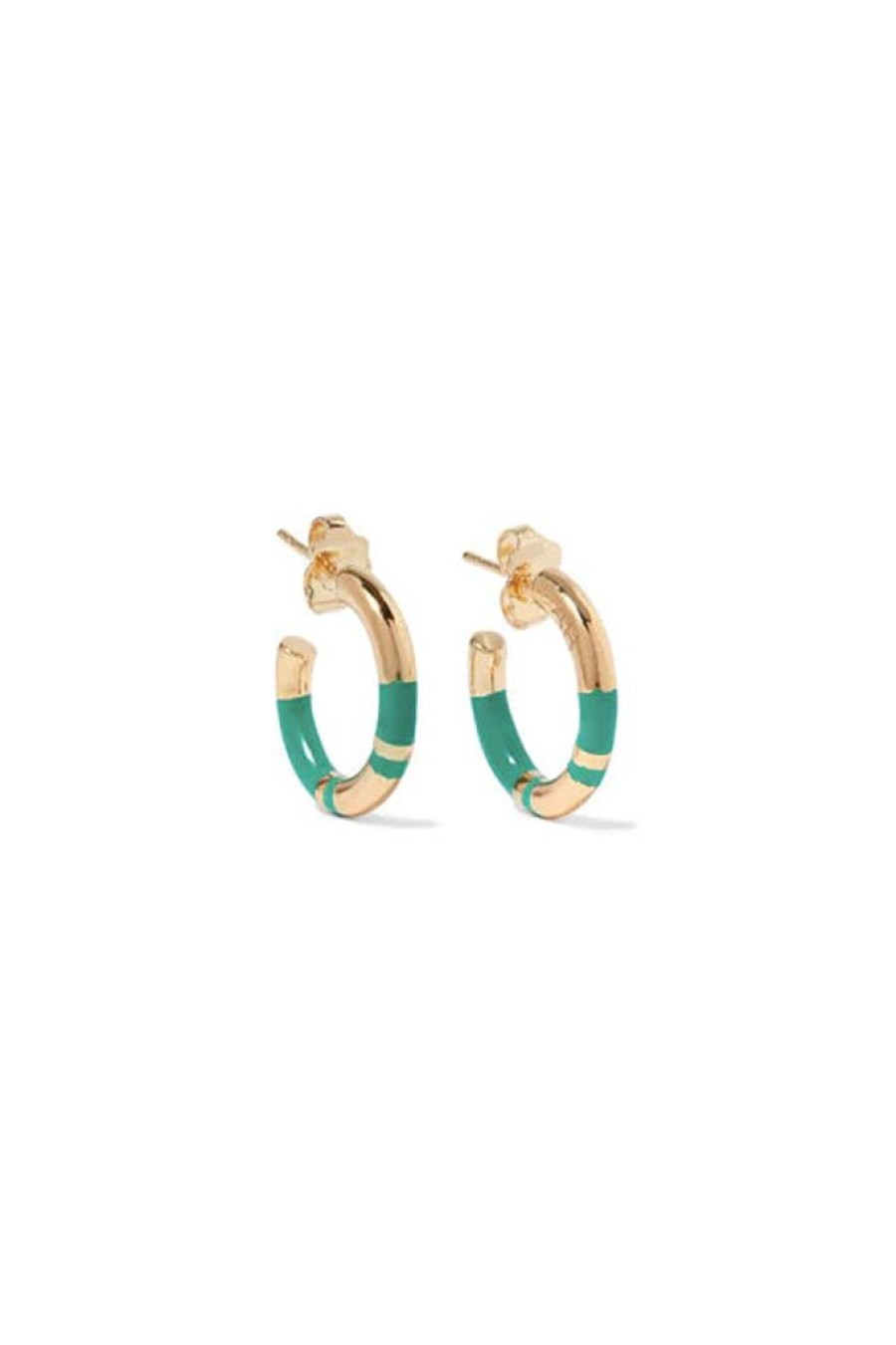 Accessories Aurélie Bidermann | Positano Mini Hoops Emerald