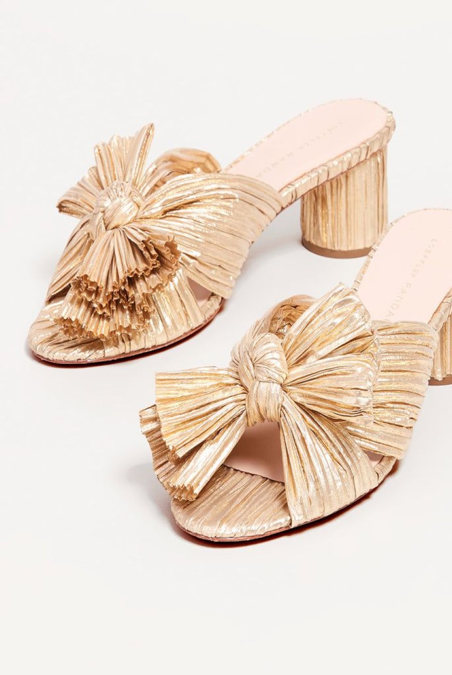 Shoes Loeffler Randall | Emilia Pleated Heel Gold