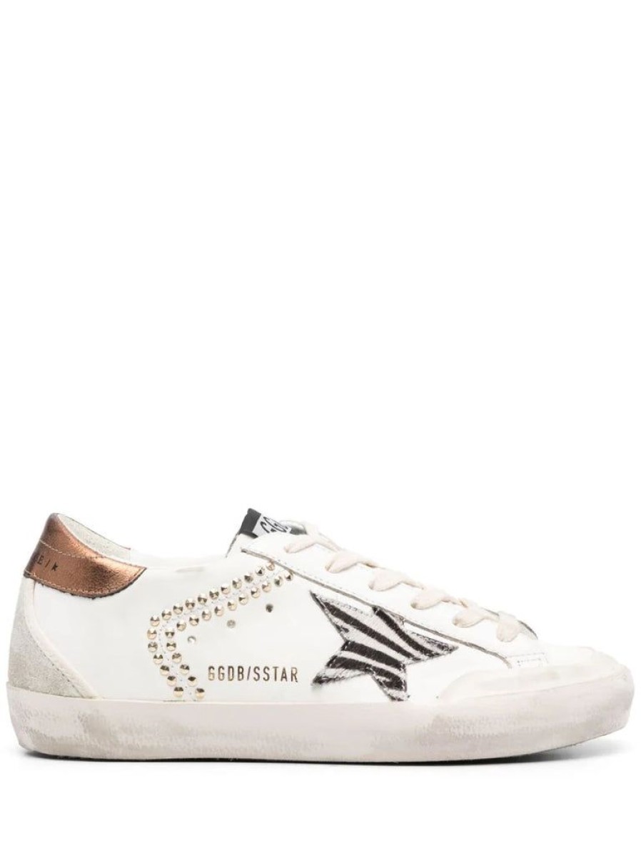 Shoes Golden Goose | Superstar Sneaker Zebra Star With Studs