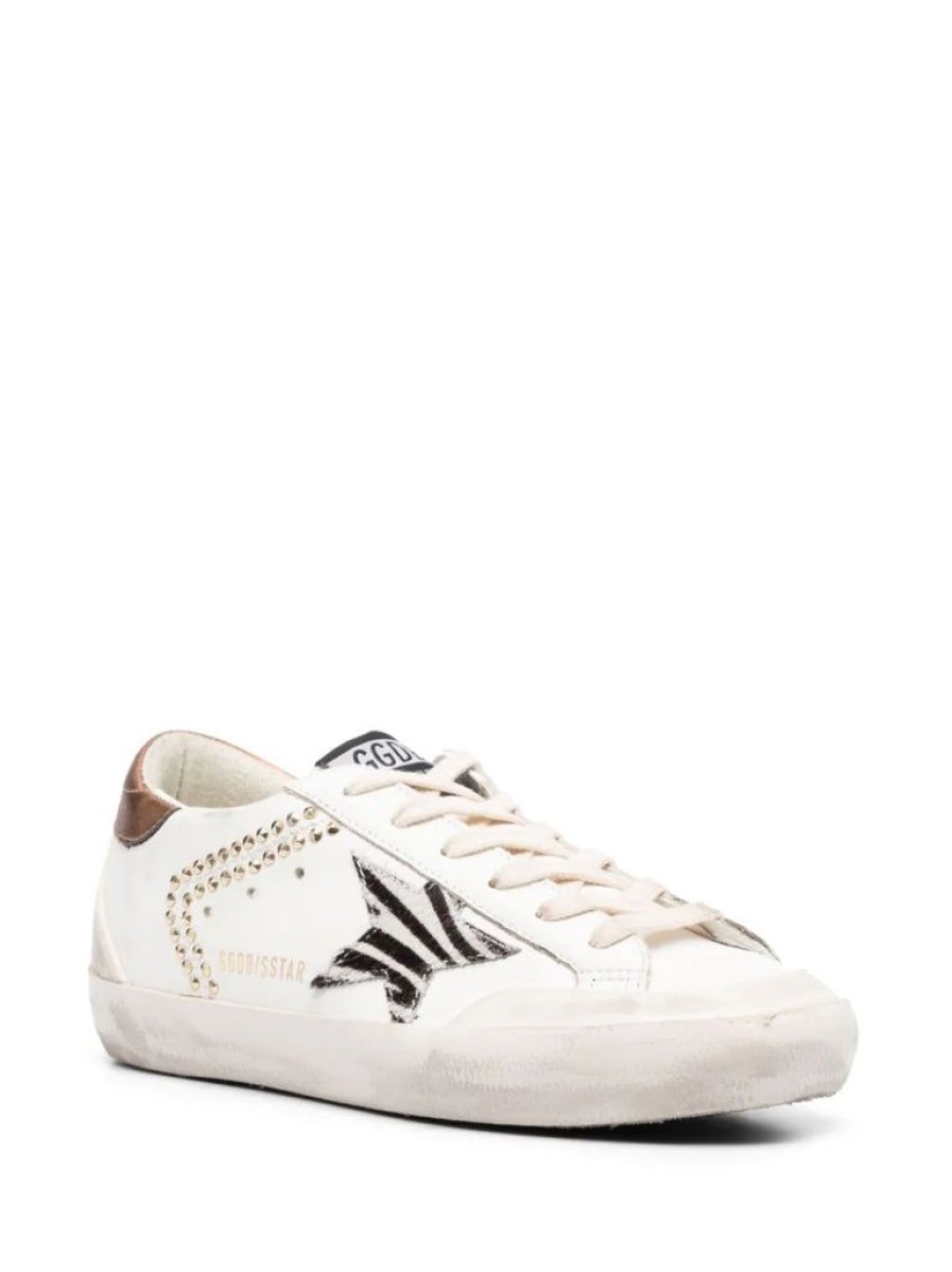 Shoes Golden Goose | Superstar Sneaker Zebra Star With Studs