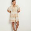 Clothing Kori | Embroidered Cotton Mini Dress White Gold