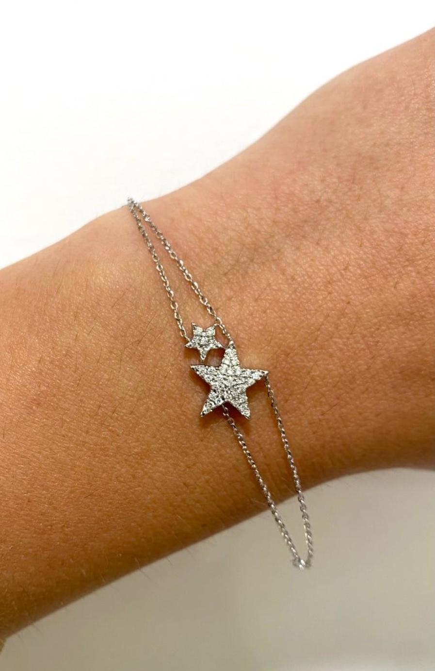 Accessories Constellate by Lisa Sinclair | Luciana Double Star Diamond Bracelet White Gold