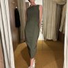 Clothing Studio Rundholz | Round Neck Olive Dress