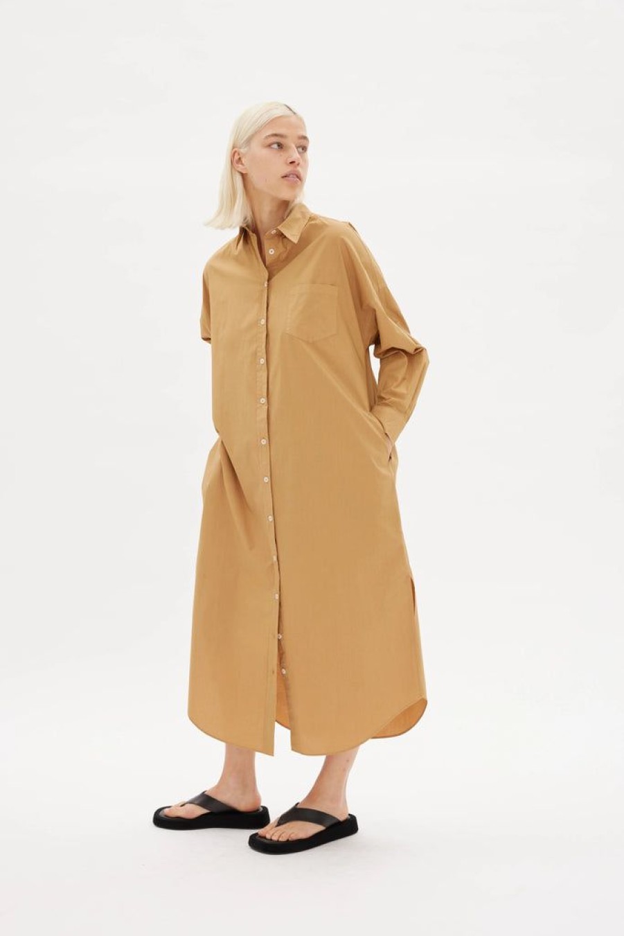 Clothing LMND | Chiara Maxi Shirt Dress Toffee