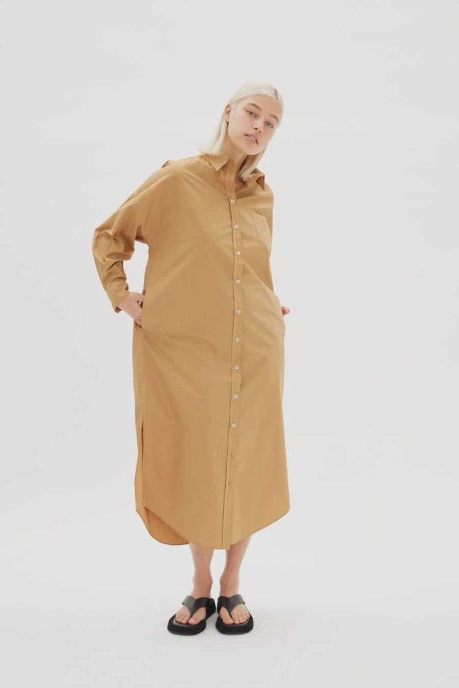 Clothing LMND | Chiara Maxi Shirt Dress Toffee