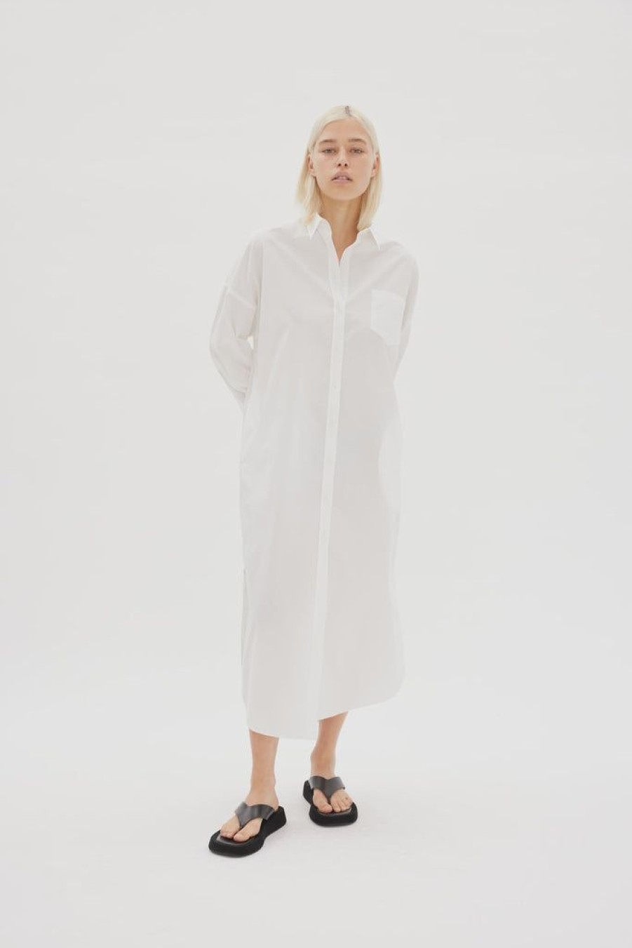 Clothing LMND | Chiara Maxi Shirt Dress White