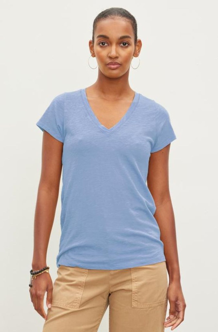 Clothing Velvet by Graham & Spencer | Lilith Tee Wave Blue