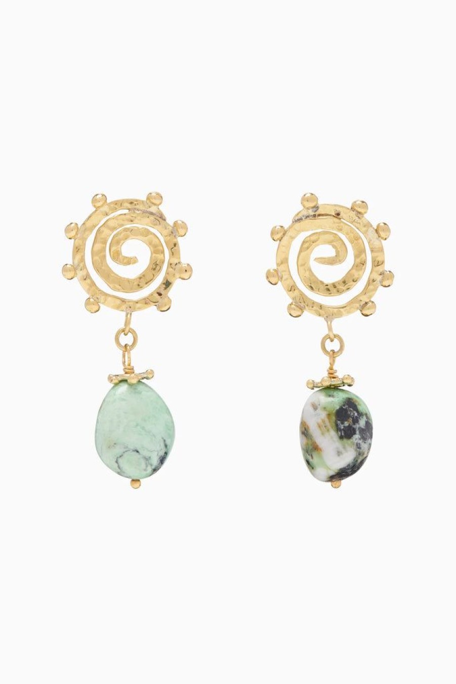 Accessories Ulla Johnson | Mini Spiral Stone Earrings Turquoise