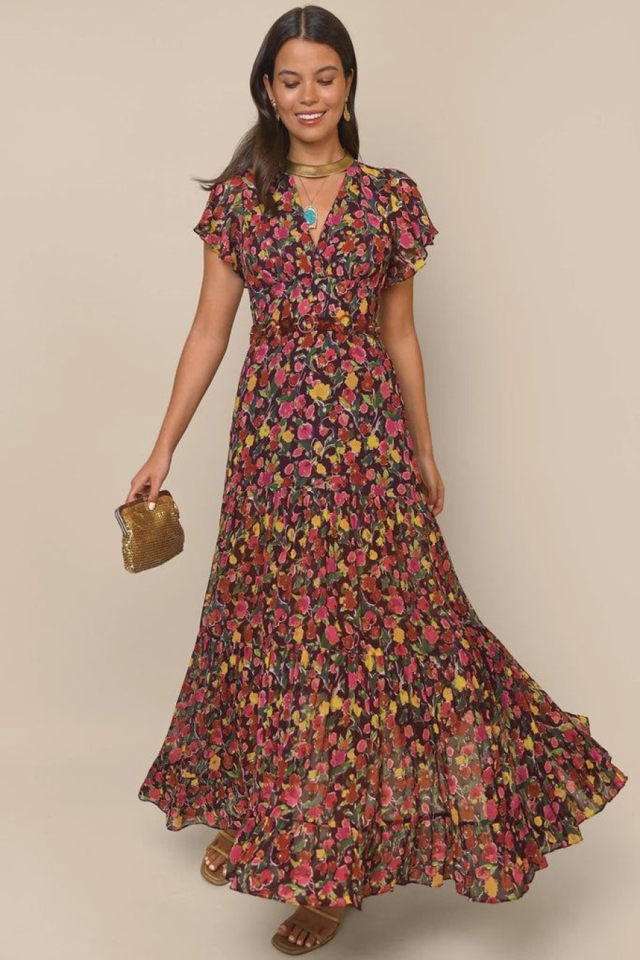 Clothing RIXO London | Delicia Dress Floral