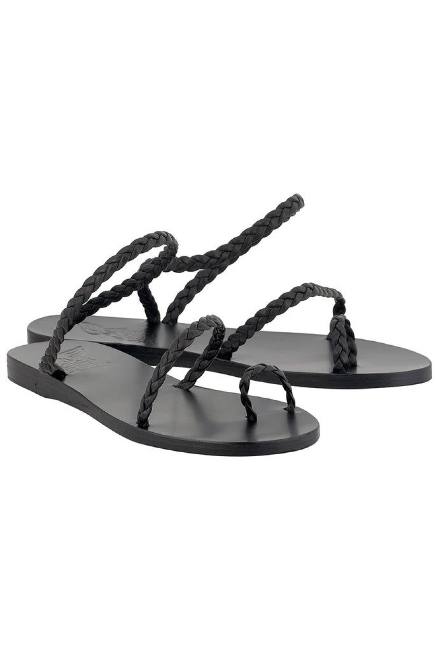 Shoes Ancient Greek Sandals | Eleftheria Braided Sandal Black