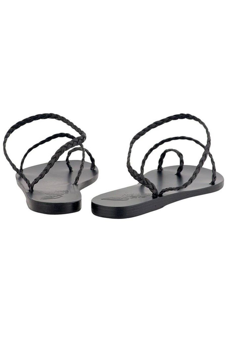 Shoes Ancient Greek Sandals | Eleftheria Braided Sandal Black