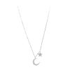 Accessories Constellate by Lisa Sinclair | Asteria One Only Moon & Star Necklace White Gold