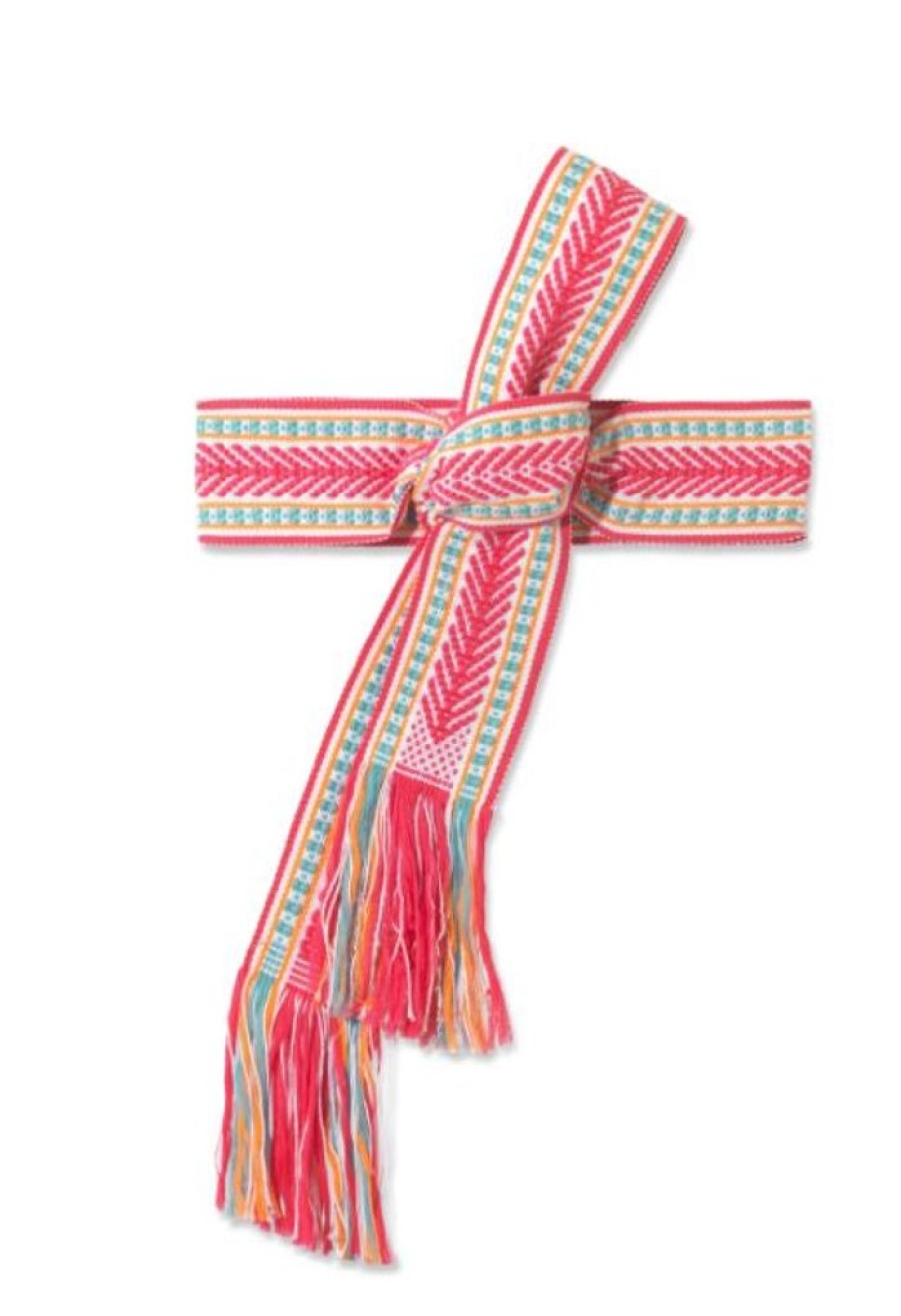 Accessories Pippa Holt Kaftans | Handwoven Belt White And Neon Multicolour