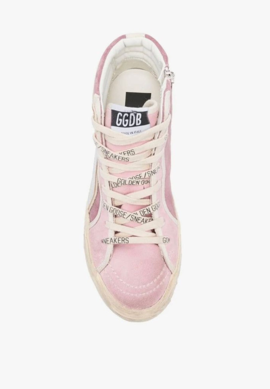 Shoes Golden Goose | Slide Sneaker Pink Violet And Silver