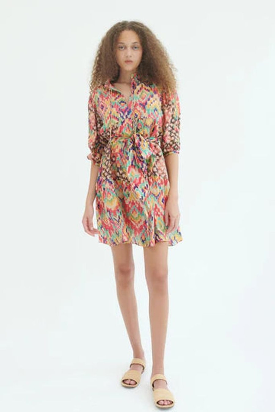 Clothing Chufy | Yindi Silk Mini Dress Apricot